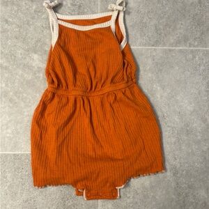 Cat & Jack Orange Romper with Cream Trim